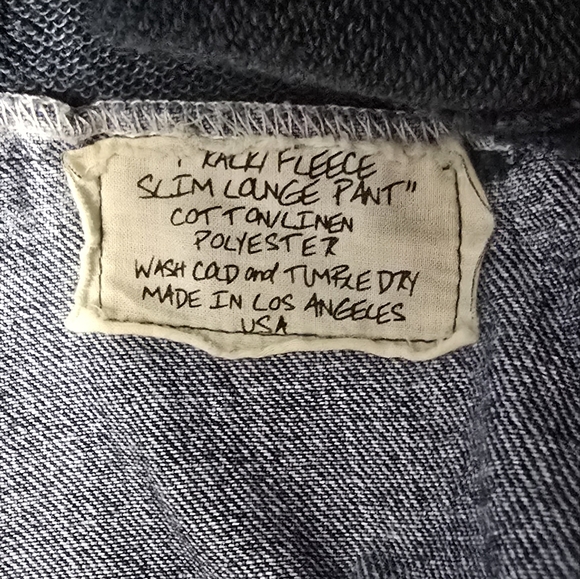 Greg Lauren Distressed Fleece Track Slim Lounge Denim Pant Jacket - Picture 4 of 6